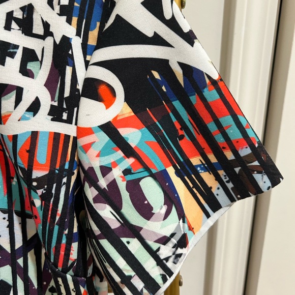 Zara Graffiti Abstract Short Sleeve Dress - Picture 5 of 8